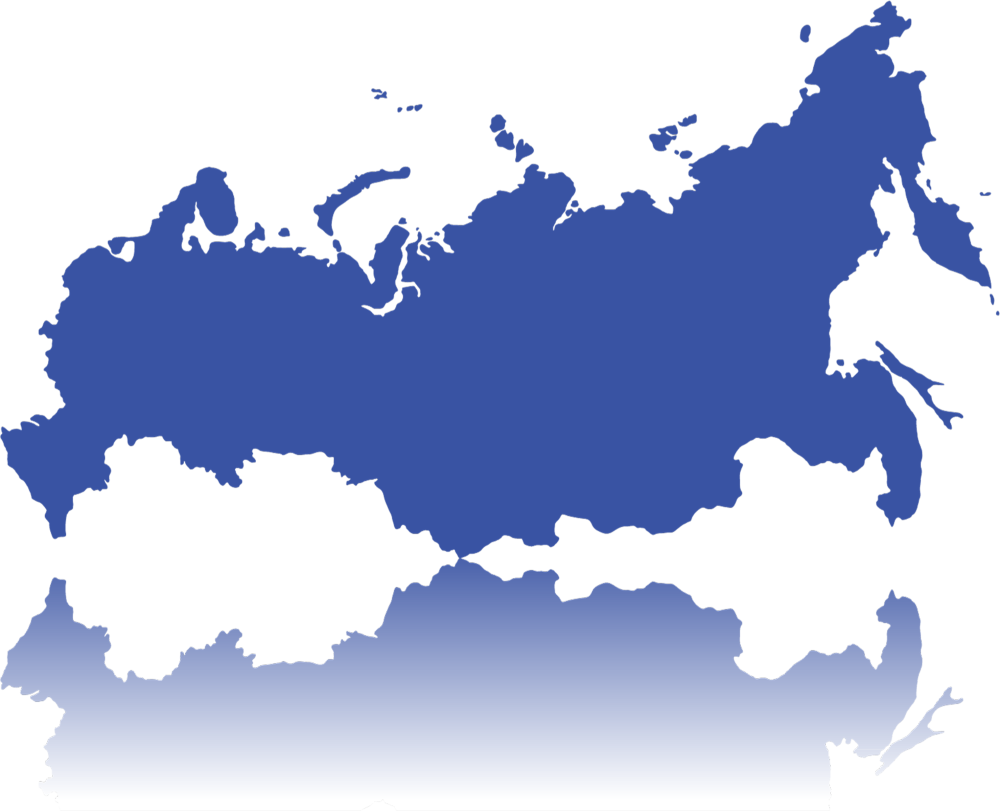 Контур России на прозрачном фоне