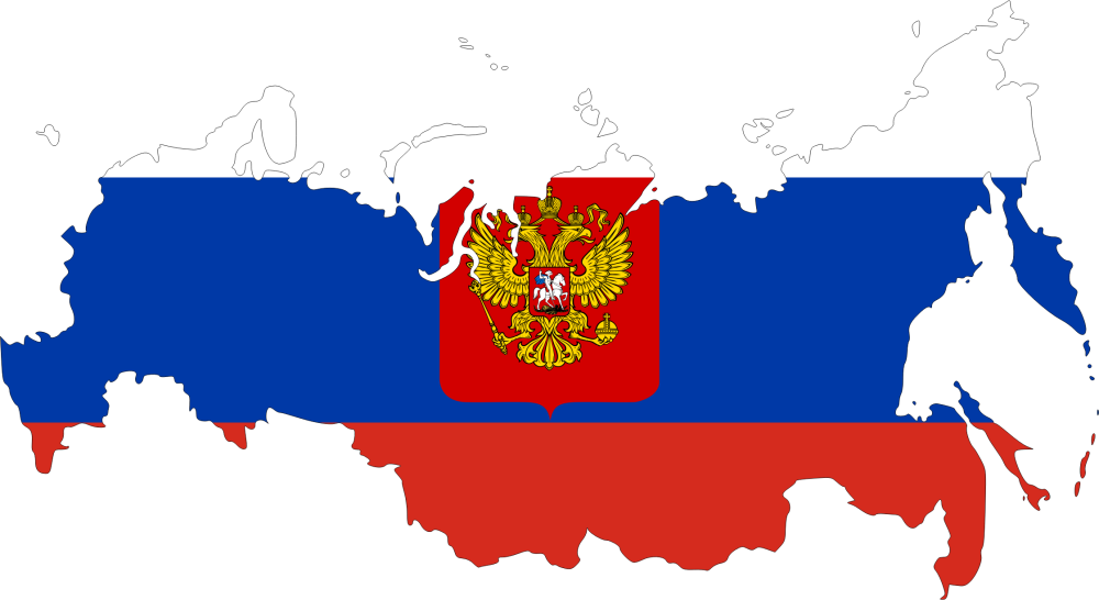 Карта России с флагом