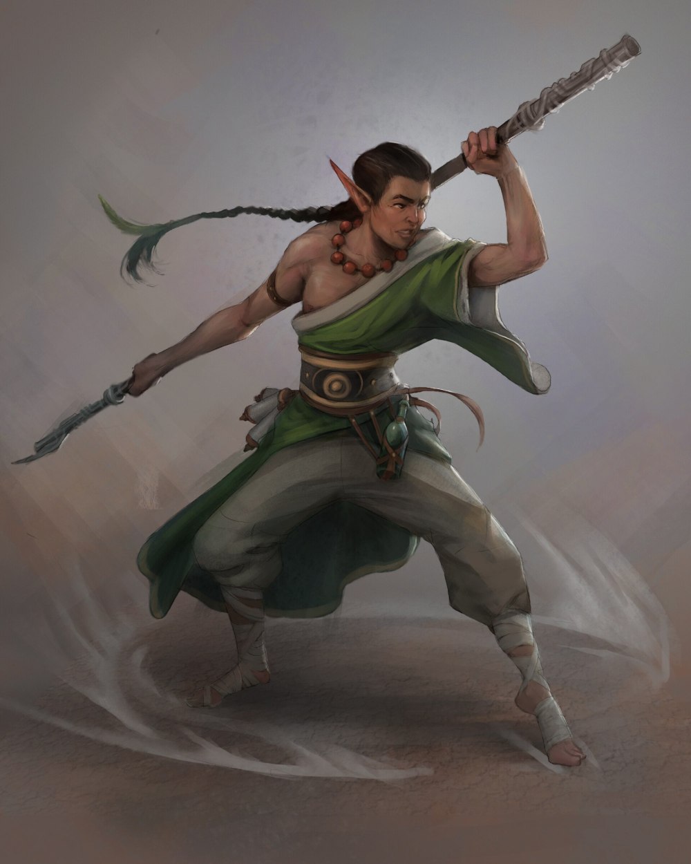 Орк монах арт DND