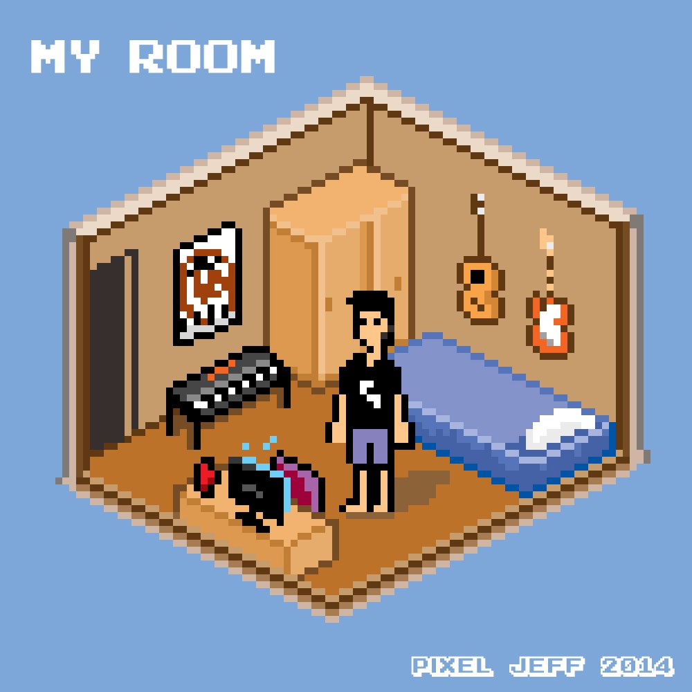 Isometric Pixel Art Room