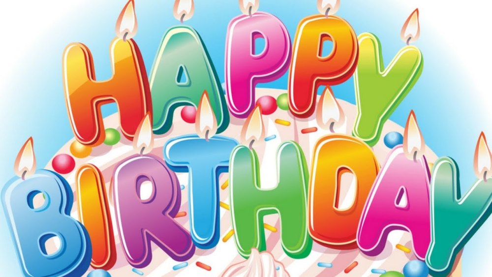Надпись Happy Birthday цветная