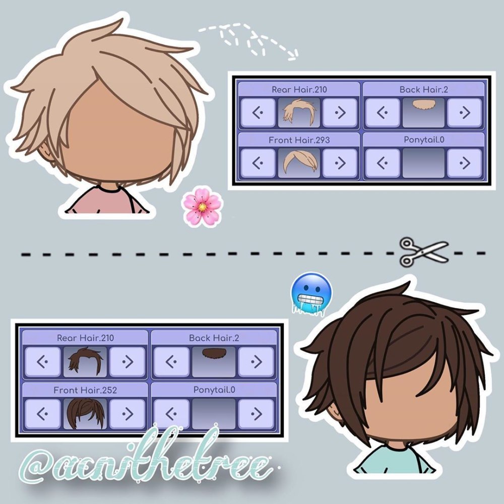 Gacha Life волосы для мальчиков