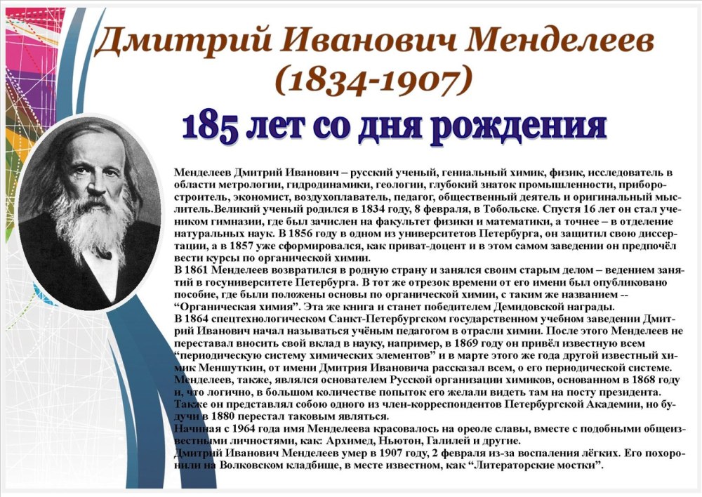 Менделеев биография интересные факты