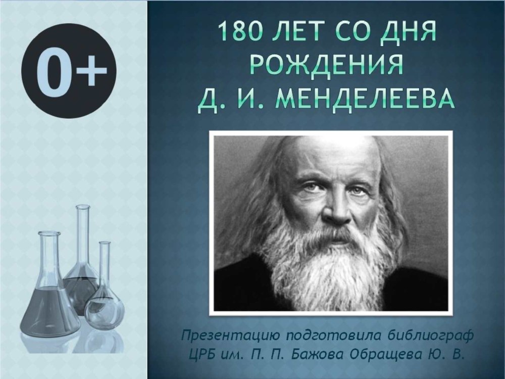 Дмитрий Иванович Менделеев (1834-1907)