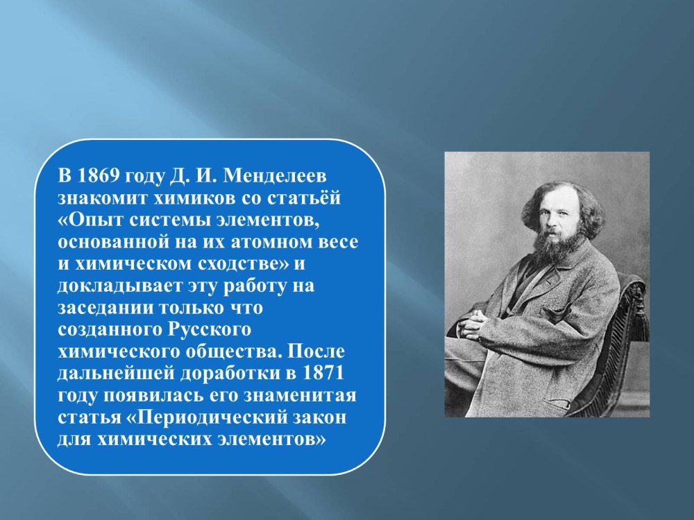 Менделеев Дмитрий Иванович 1869
