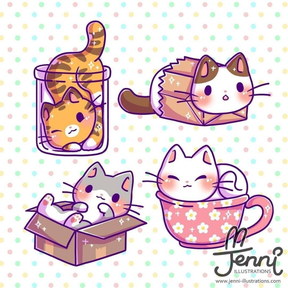 Кавайные котики любовь