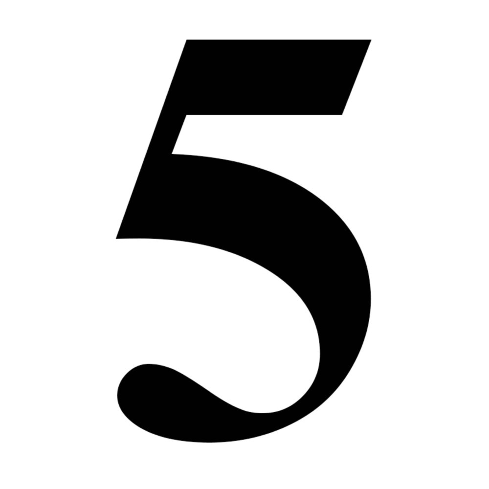 Цифра 5 разноцветная
