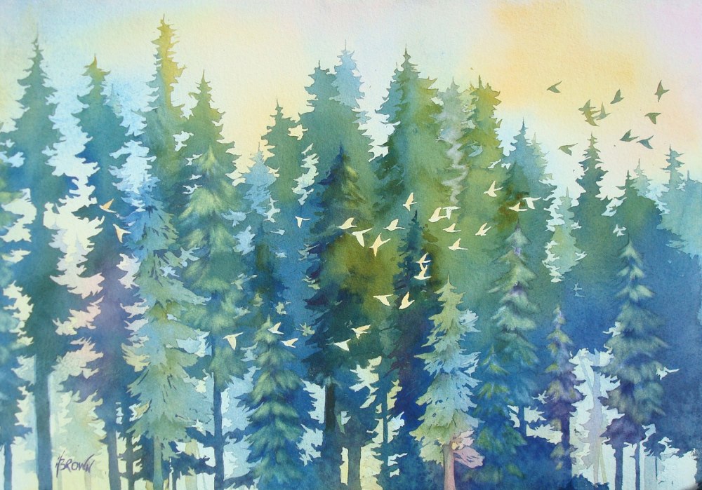 Лес красками