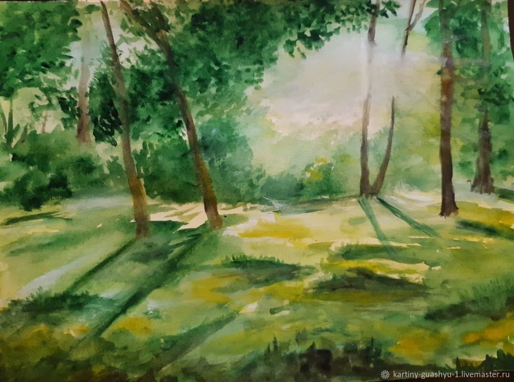 Пейзаж акварелью
