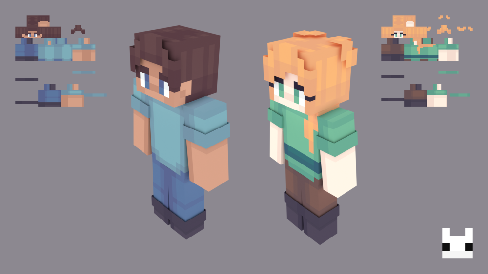 Minecraft Стив и Алекс