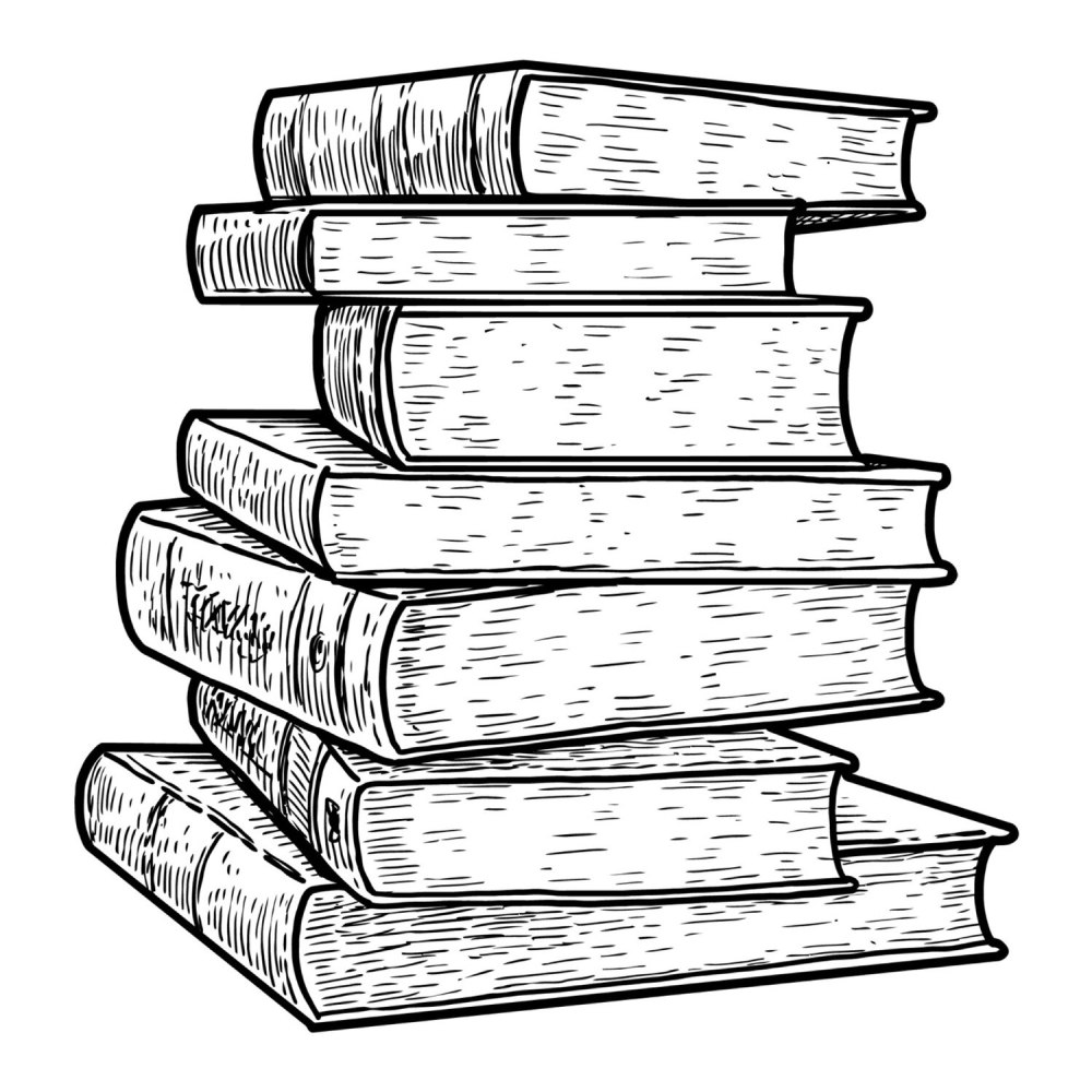 Стопка книжек сбоку