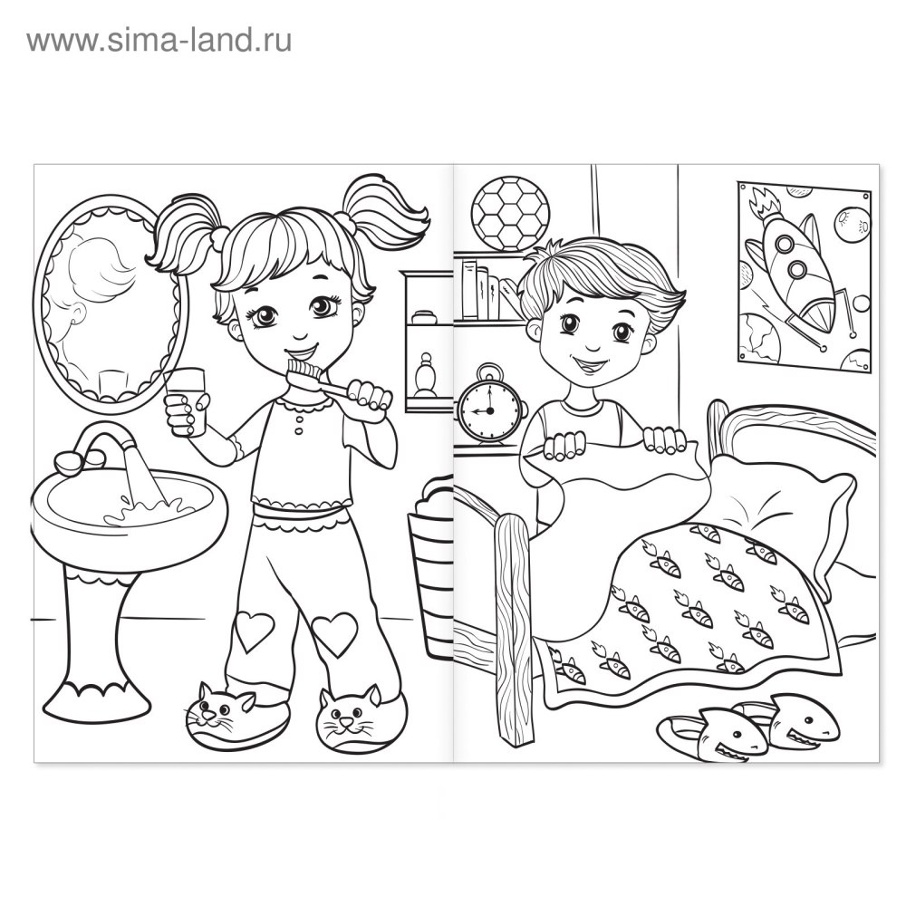 Часы раскраска для детей