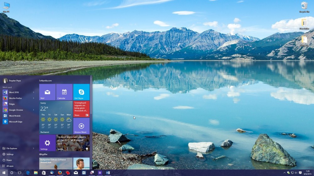 Рабочий стол Windows 10