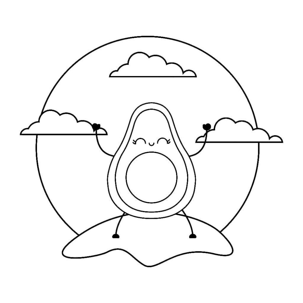 Авокадо кот раскраска