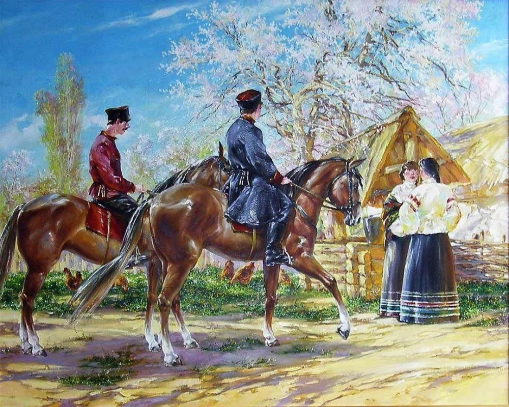 Картина Кубань Кубанские казаки