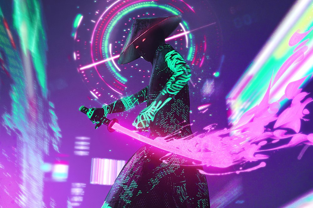 Самурай Cyberpunk 2077 Art