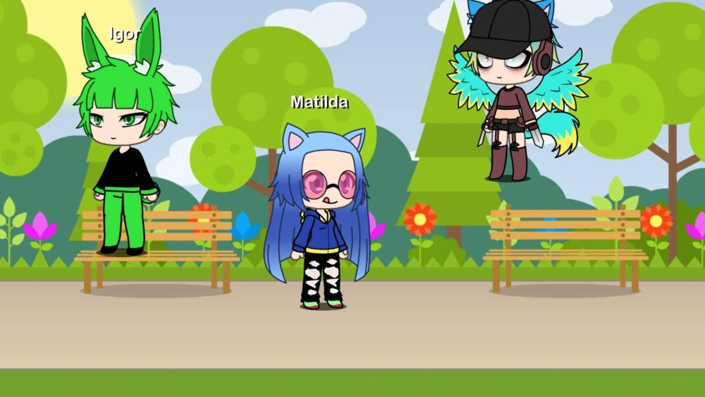 Вещи Gacha Life на зеленом фоне