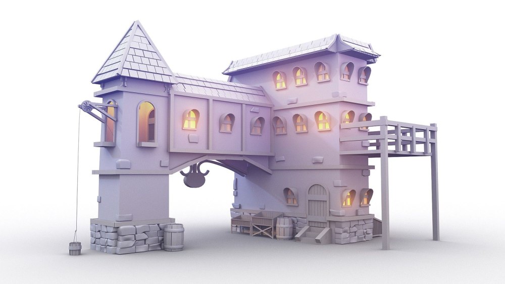 Замок Low Poly 3d