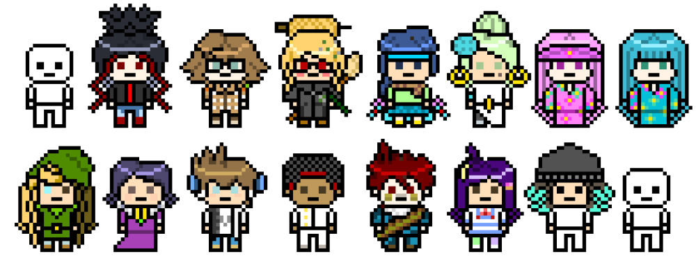 Danganronpa пиксельные персонажи v2