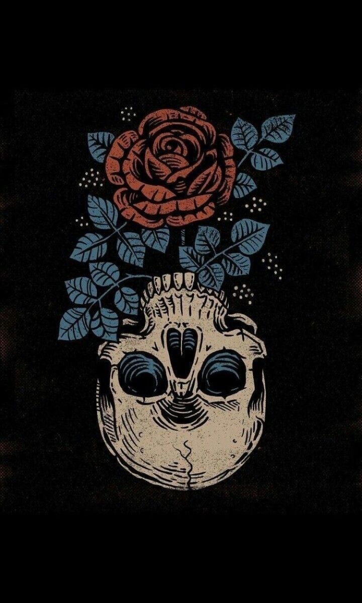 Череп и цветы