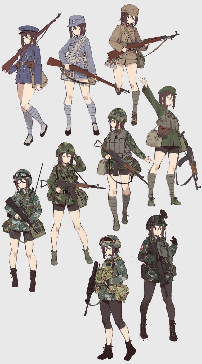 Военная форма со стилем аниме