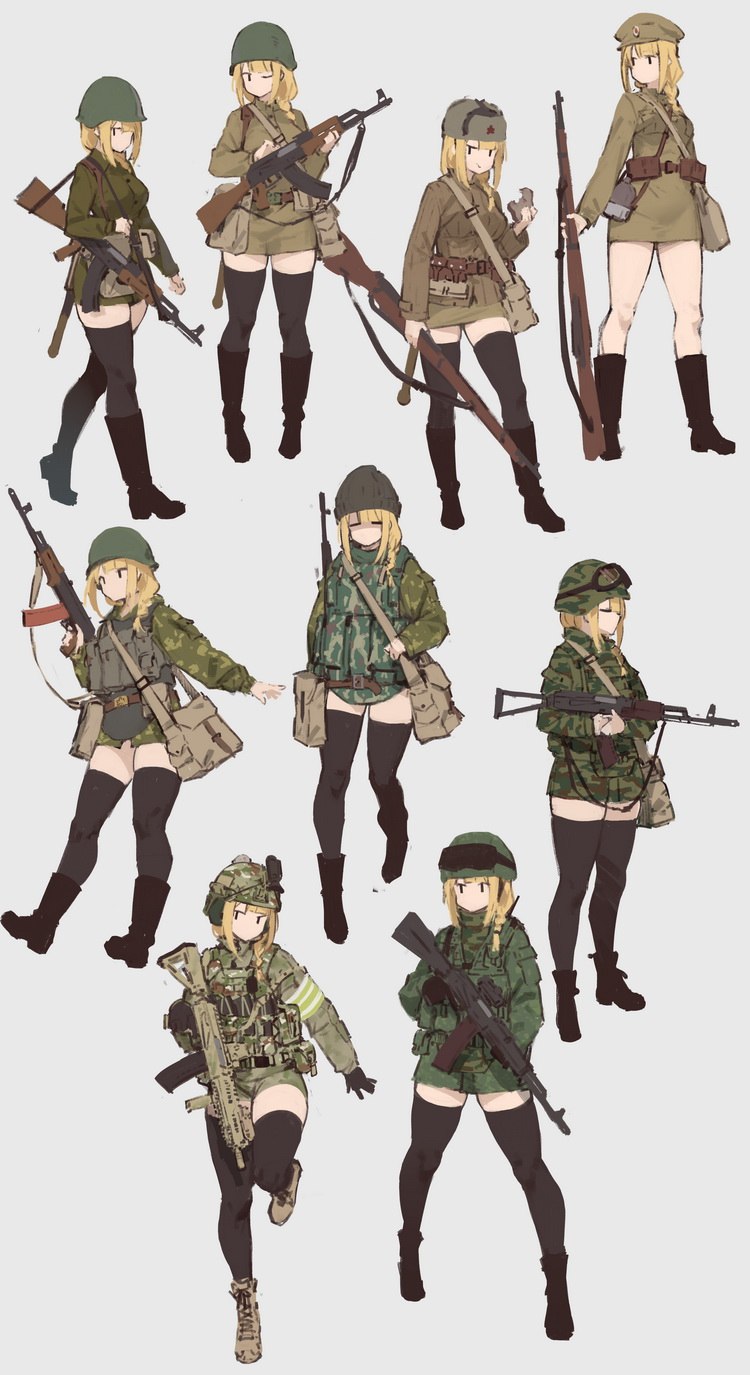 Аниме персонажи в военной форме