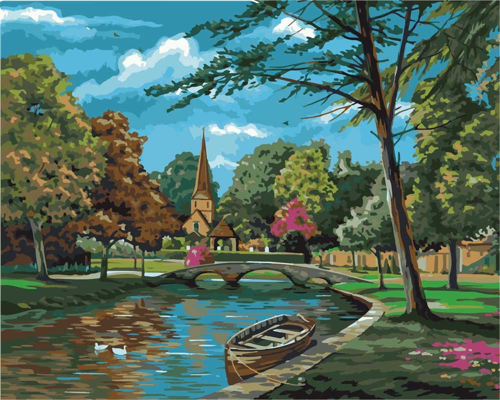 Пейзаж парка рисунок карандашом