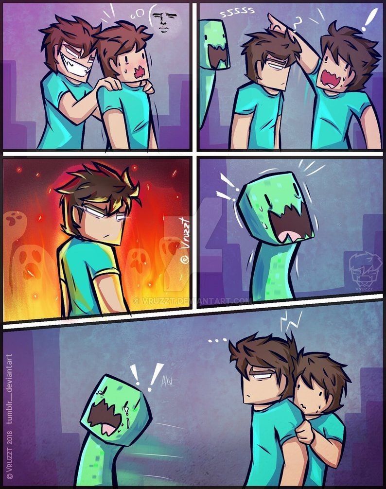 Herobrine Art и Стив