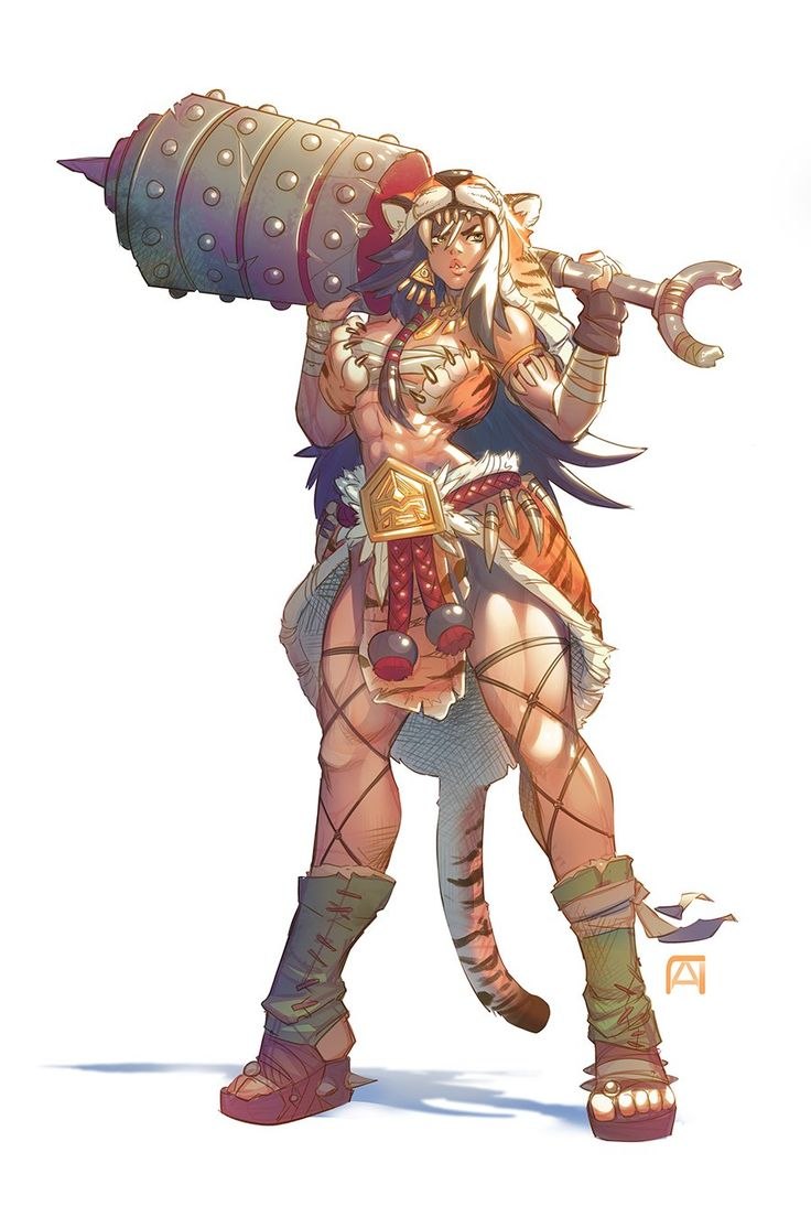 DND female Barbarian Human