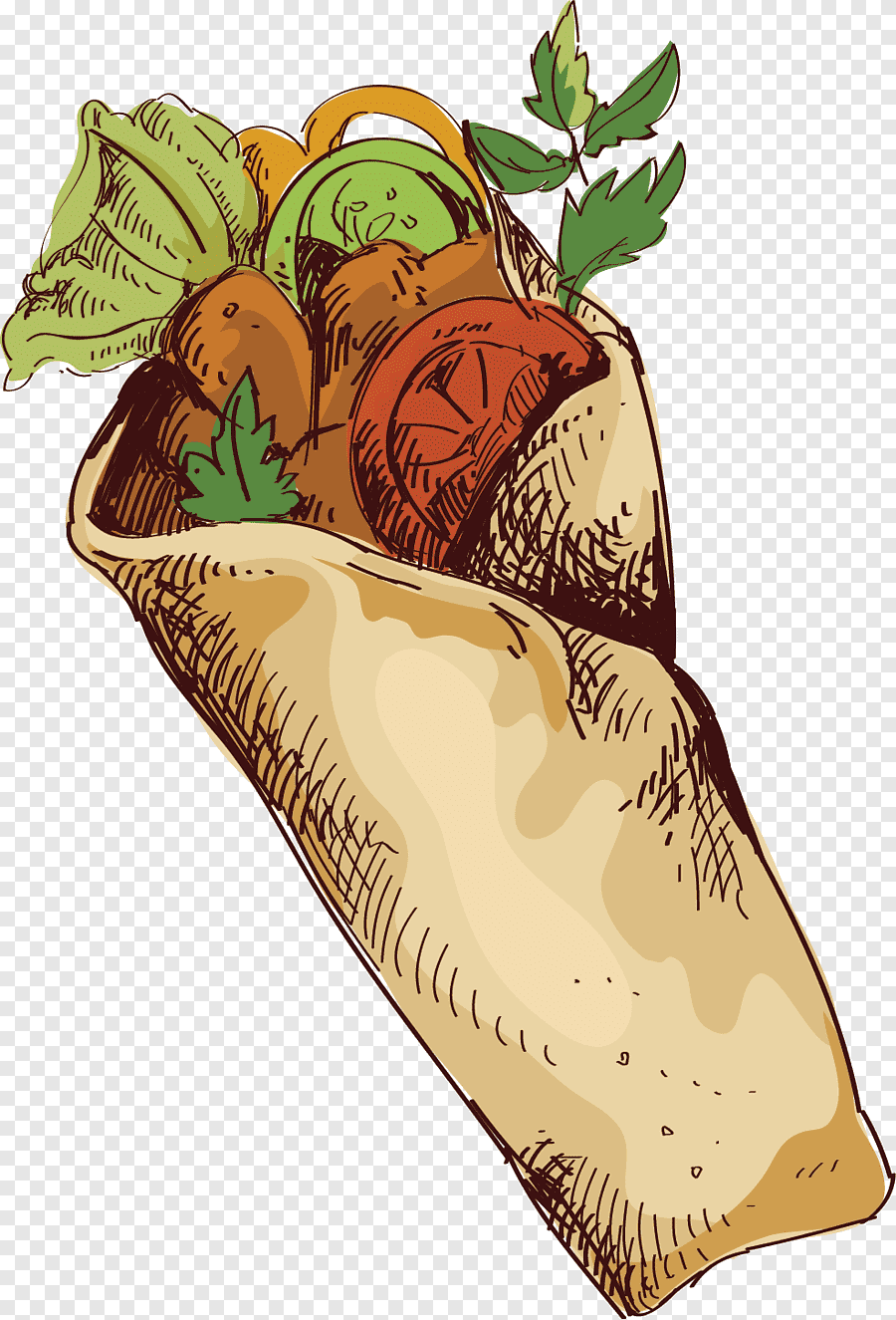 Шаурма нарисованная