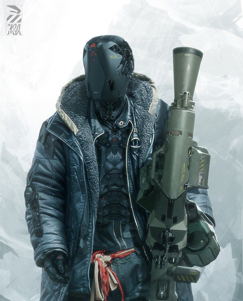 Cyberpunk Concept Art солдат