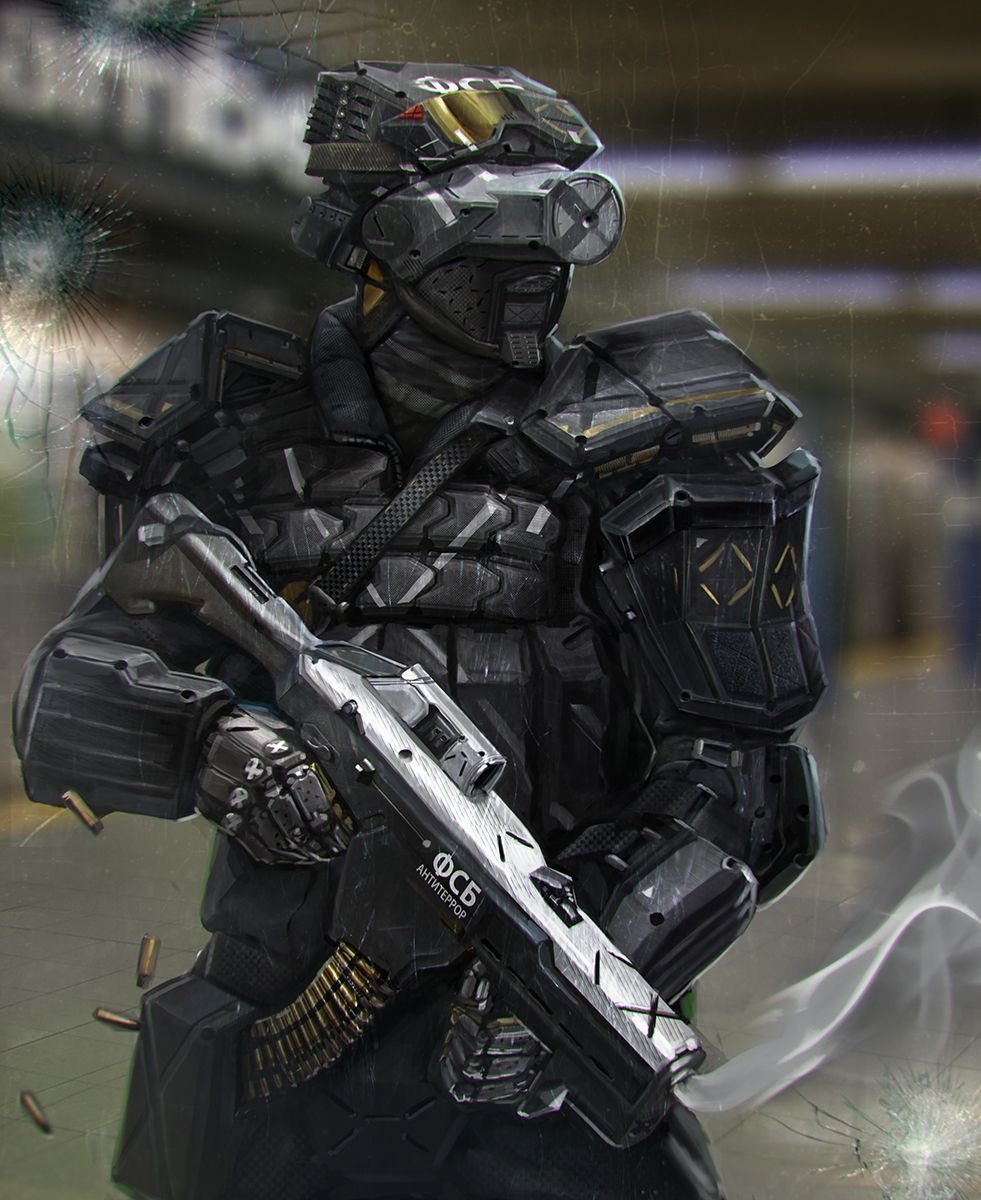 Cyberpunk наемник солдат