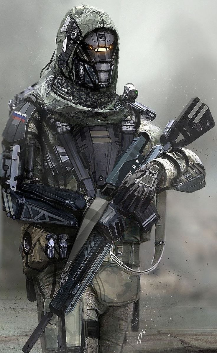 Cyberpunk Concept Art солдат