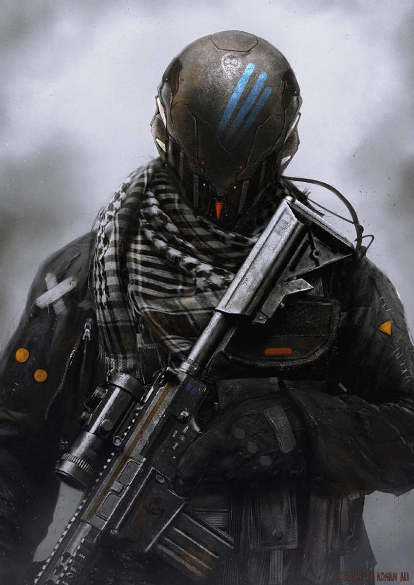 Cyberpunk наемник солдат