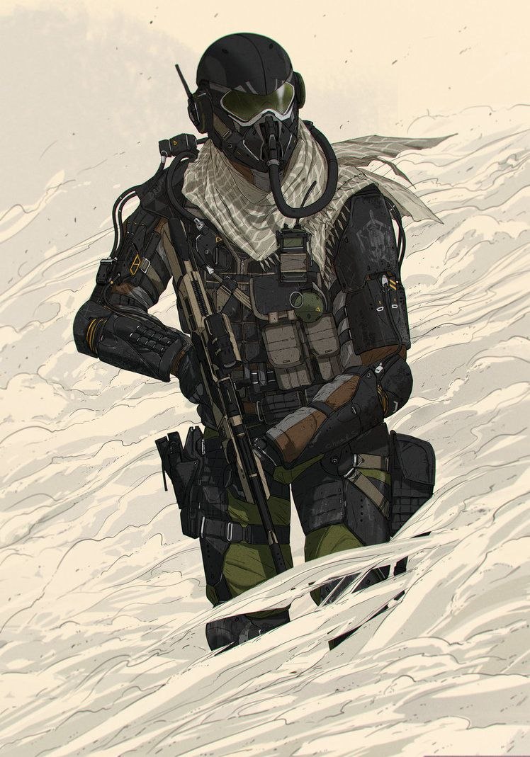 Cyberpunk Concept Art солдат