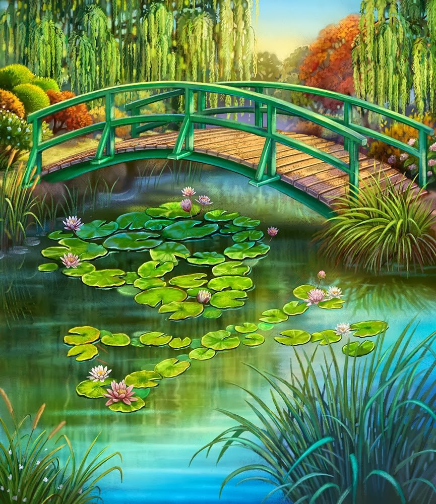 Рисунок озеро для детей