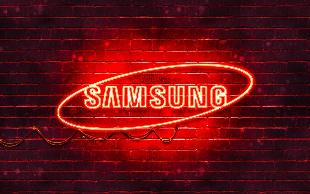 Логотип Samsung на черном фоне