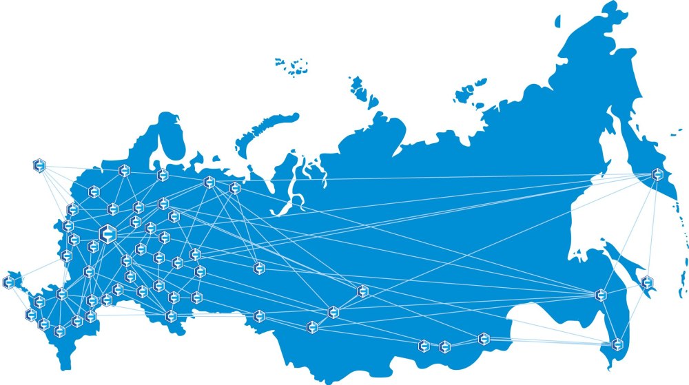 Белая плоская карта России