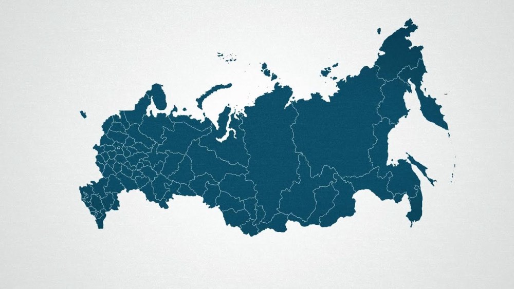 Карта России на черном фоне