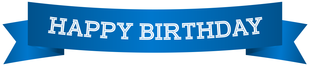 Надпись Happy Birthday синим цветом