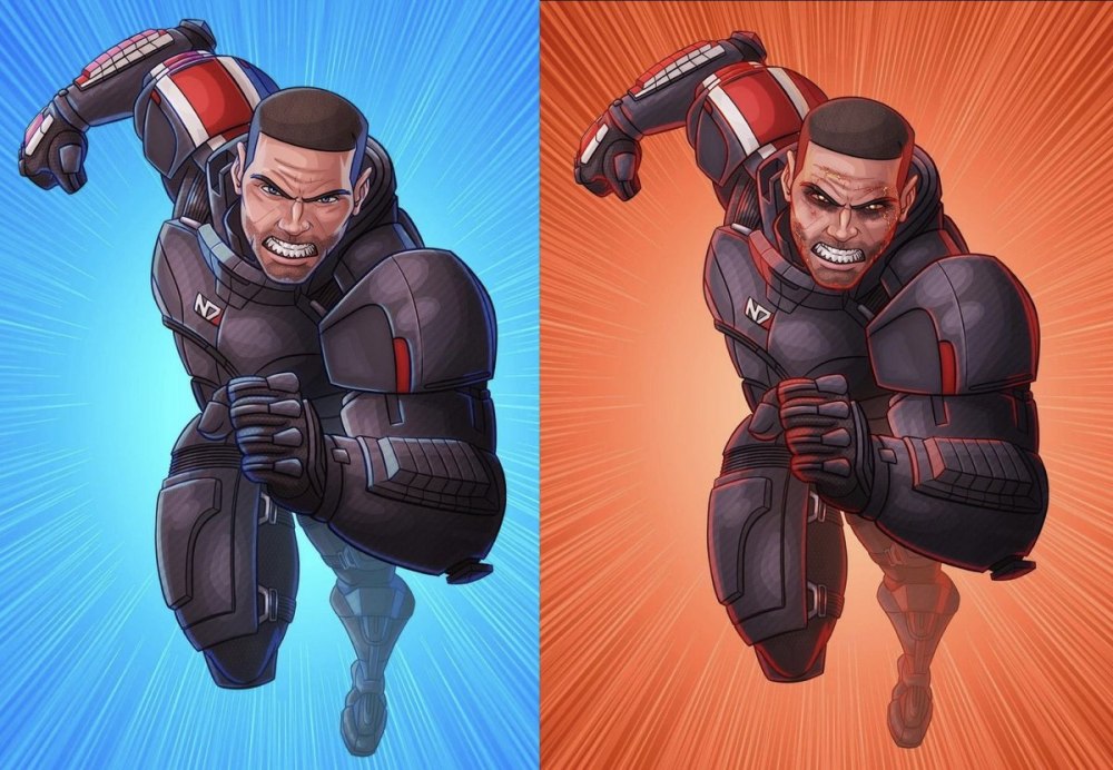 Shepard Paragon and Renegade