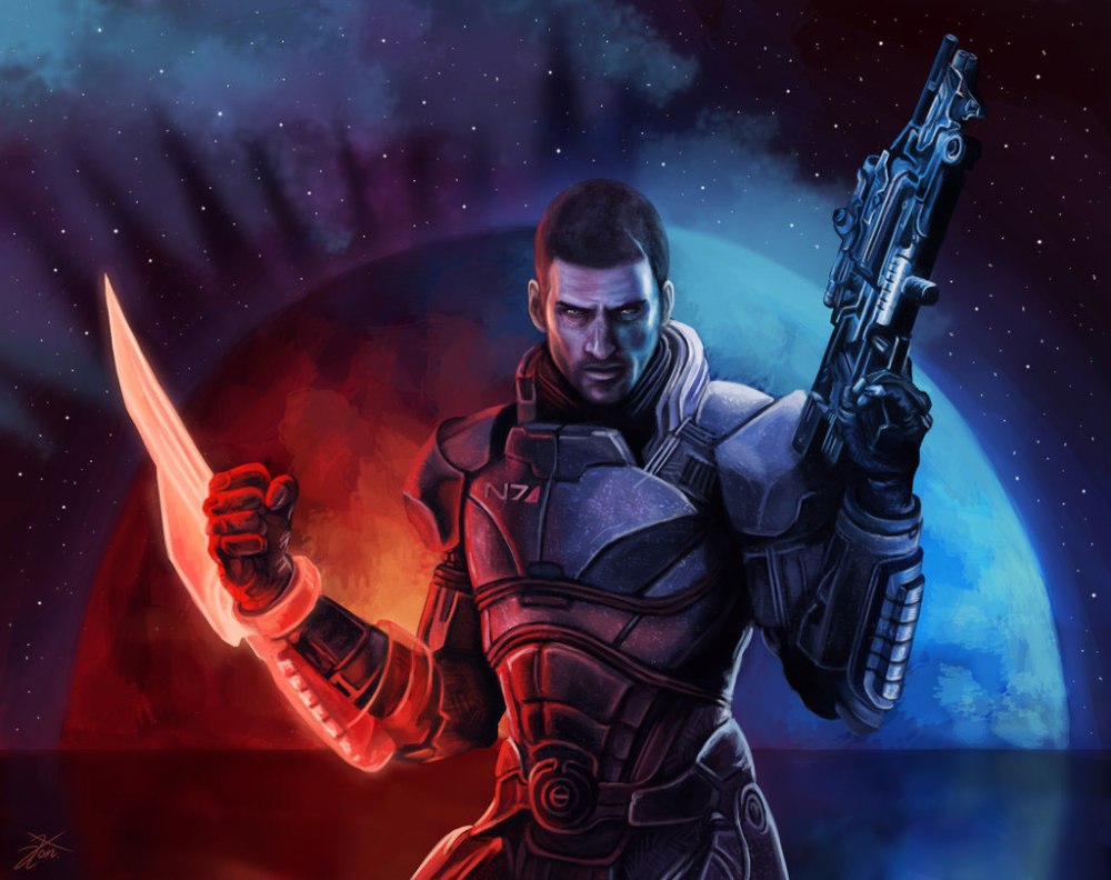 Mass Effect Шепард арт