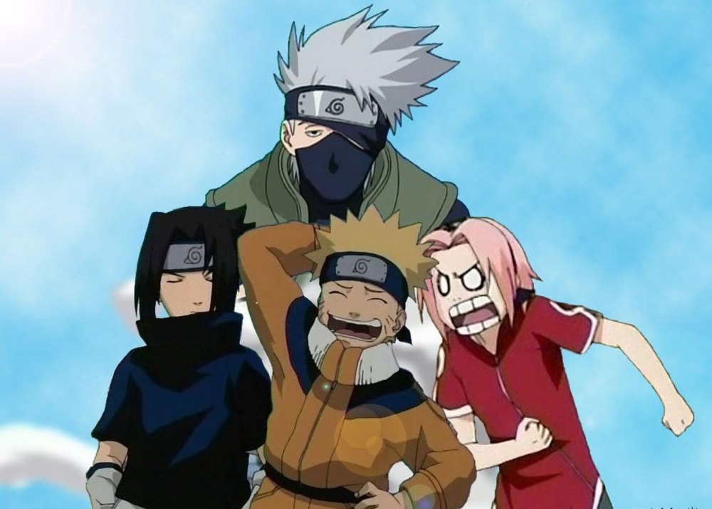 Naruto команда 7 Саске Сакура Наруто и Какаси обои