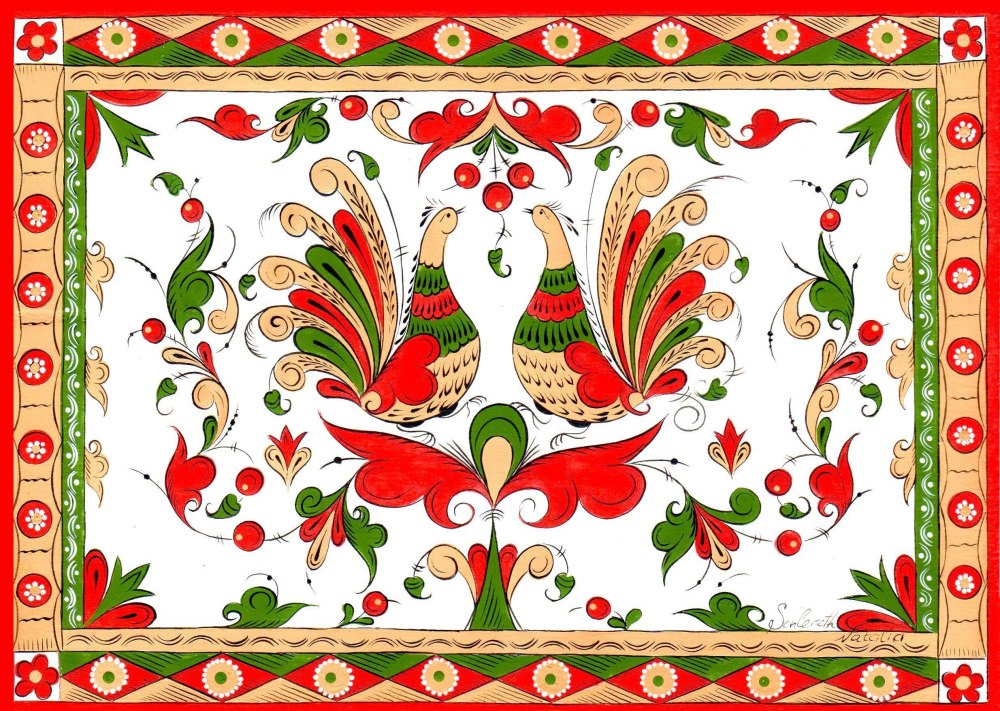 Петриковская роспись петушок