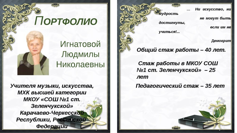 Фон для педагогического портфолио