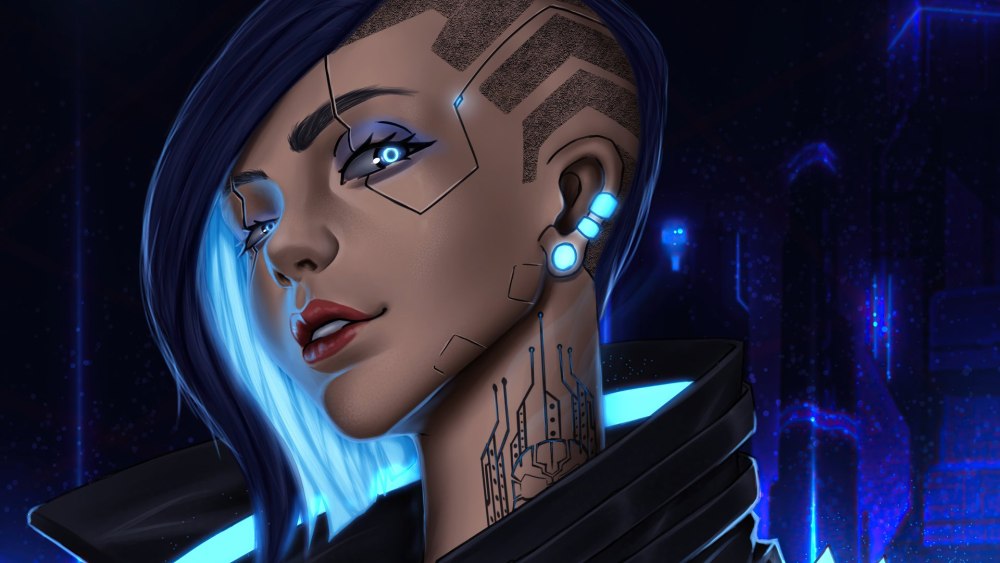 Cyberpunk 2077 арт неон