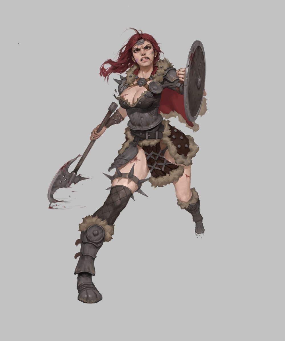 Варвар DND арт девушки