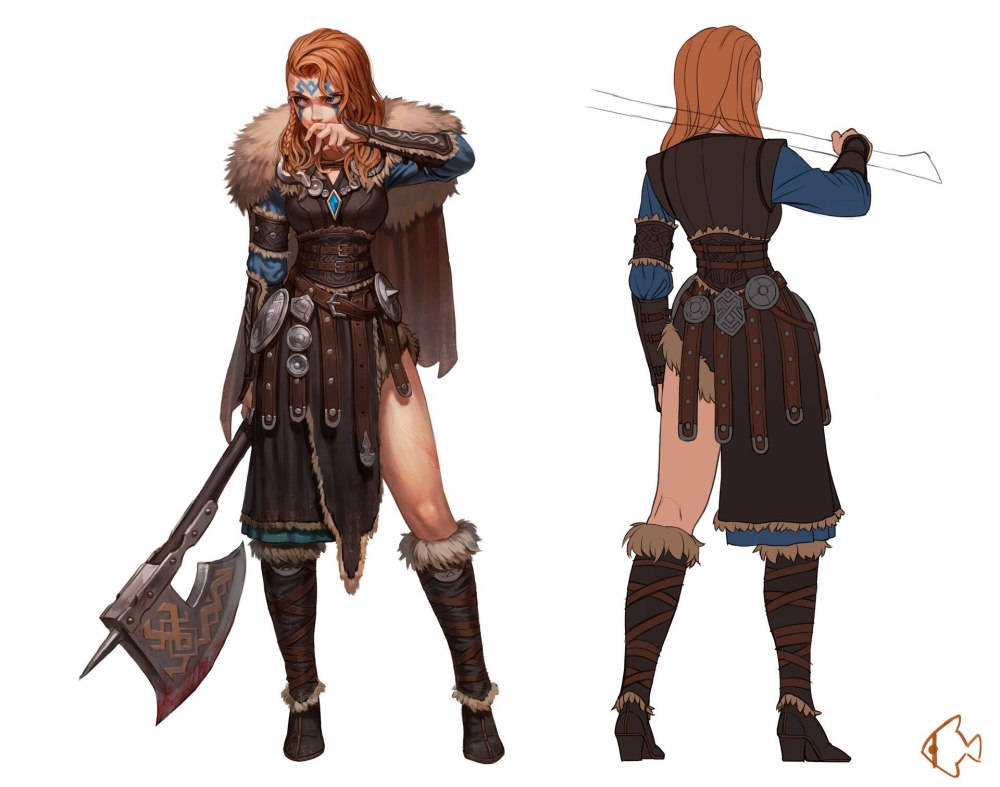 Diablo 3 варвар арт женщина