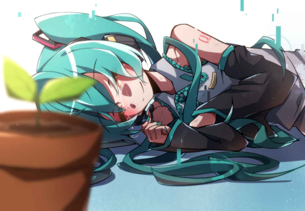 Hatsune Miku crying