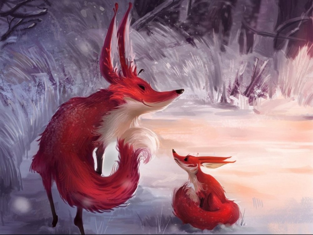 Лисенок живопись